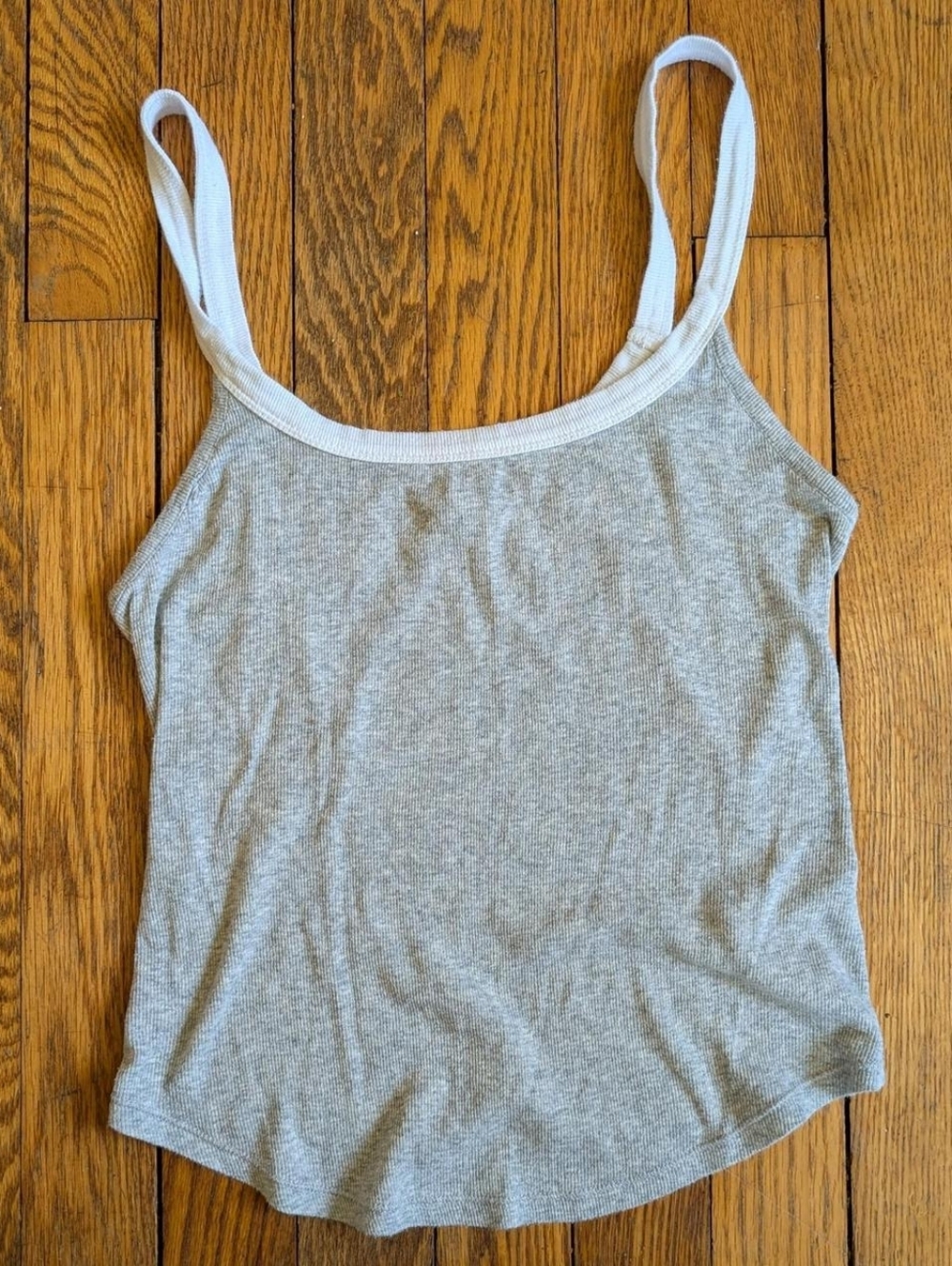Free People Intimately Grey Ribbed Tank Top